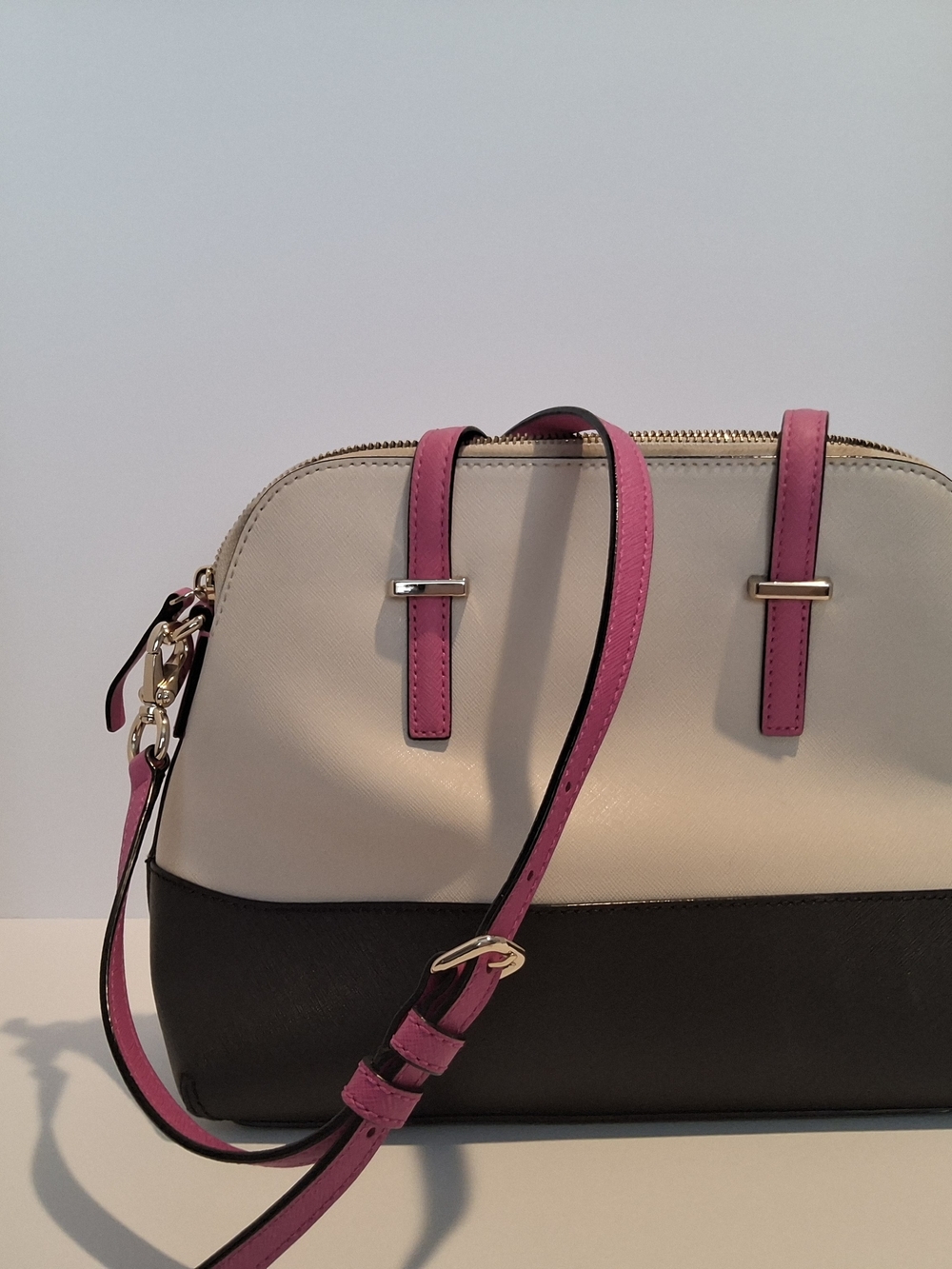 kate spade Colorblock Dome Satchel - Pink, Cream, Black - Picture 3 of 13